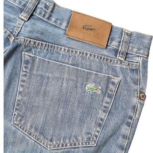 Lacoste Men's 38x32 Button Fly Straight Leg Designer France Denim Jeans